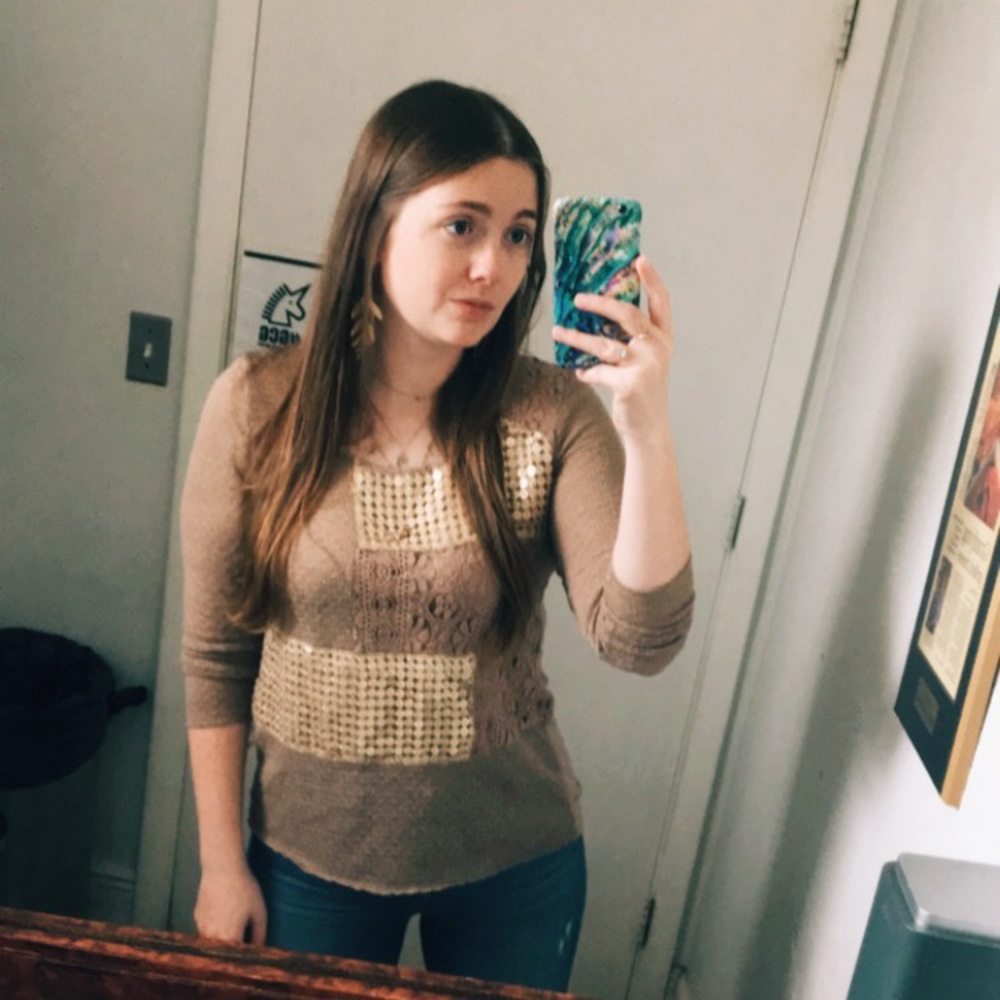 XS lace sequin sweater
